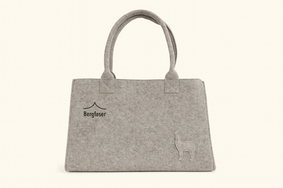 Alpaka Handtasche - elegant & formstabil aus Naturfilz - Bergfaser