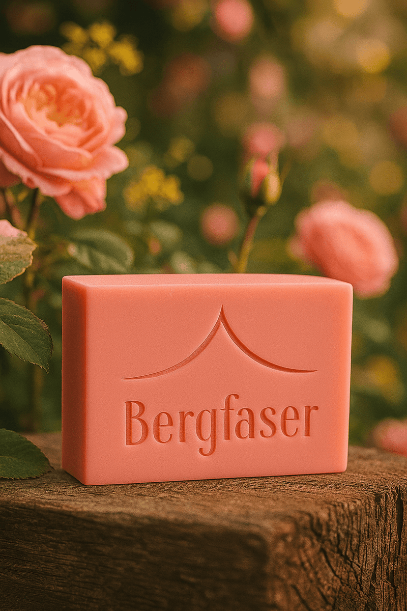 Alpaka Seife Frühlingsrose - zart blumige Duftnote, sanfte Hautpflege - Bergfaser